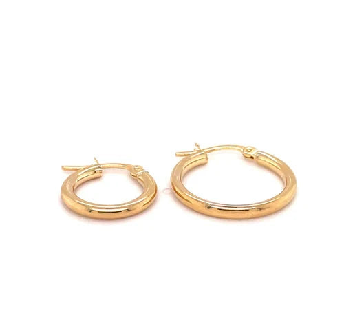 Gold Hoop Earring, 9ct Yellow Gold Plain Hoop Earrings, 9k Earrings, 10mm - 15mm - 20mm - 25mm - 30mm - 40mm