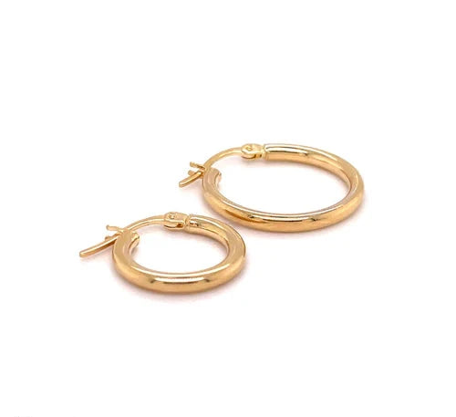 Gold Hoop Earring, 9ct Yellow Gold Plain Hoop Earrings, 9k Earrings, 10mm - 15mm - 20mm - 25mm - 30mm - 40mm
