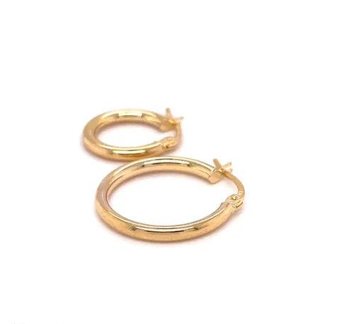 Gold Hoop Earring, 9ct Yellow Gold Plain Hoop Earrings, 9k Earrings, 10mm - 15mm - 20mm - 25mm - 30mm - 40mm