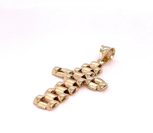 9ct Yellow Gold Fancy Link Cross Pendant 375 Hallmarked BRAND NEW Mens Pendant
