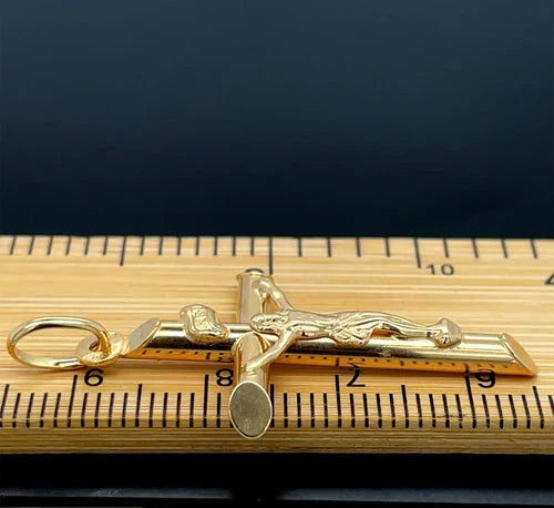 Crucifix Gold Cross, 9k Gold Pendant Cross For Men, Cross For Women, Cross Pendant, Genuine Cross Pendant