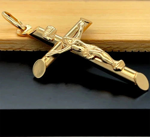 Crucifix Gold Cross, 9k Gold Pendant Cross For Men, Cross For Women, Cross Pendant, Genuine Cross Pendant