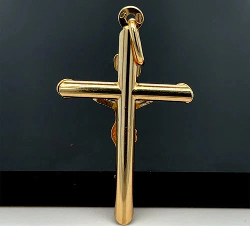 Crucifix Gold Cross, 9k Gold Pendant Cross For Men, Cross For Women, Cross Pendant, Genuine Cross Pendant