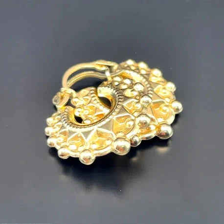 9ct Yellow Gold Victorian Creole, Gold Hoop Spiked Creole Earrings 15mm