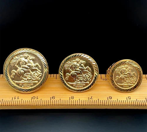 9ct Yellow Gold St George Rings Dragon Slayer FULL - HALF - 1/10 Design UK Hallmarked | Shop Online Anoushka Treasures UK