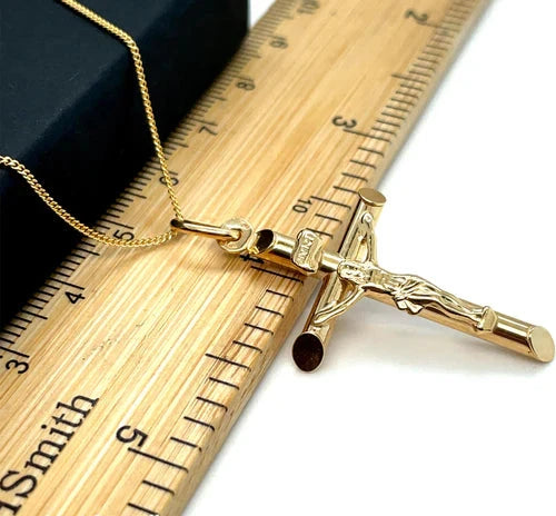Crucifix Gold Cross, 9k Gold Pendant Cross For Men, Cross For Women, Cross Pendant, Genuine Cross Pendant