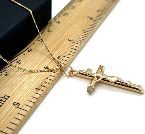Crucifix Gold Cross, 9k Gold Pendant Cross For Men, Cross For Women, Cross Pendant, Genuine Cross Pendant