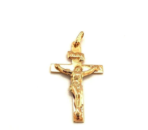 9ct Yellow Gold 375 Hallmarked Crucifix Cross Jesus Brand