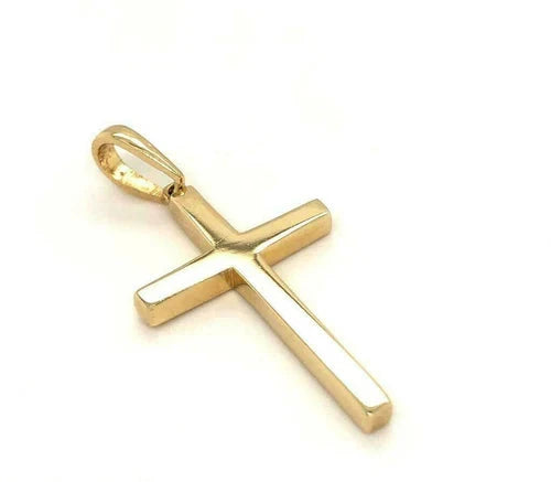 9ct Yellow 375 Gold Hallmarked GOLD PLAIN CROSS PENDANT 28x18mm New