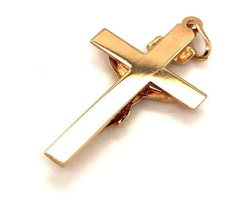 9ct Yellow Gold 375 Hallmarked Crucifix Cross Jesus Brand
