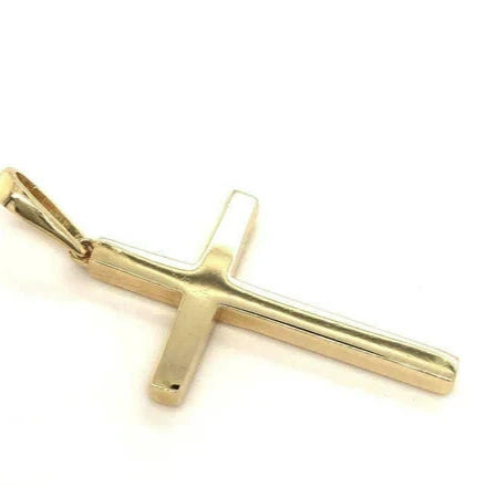 9ct Yellow 375 Gold Hallmarked GOLD PLAIN CROSS PENDANT 28x18mm New