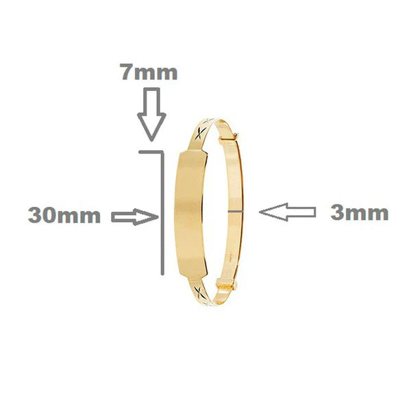 9ct Gold Baby ID Bangle Free Engraving