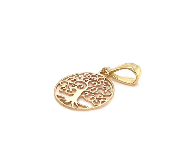 9ct Gold Round Tree of Life Pendant, Charm Tree of Life, Round Tree of Life, Gifts for her