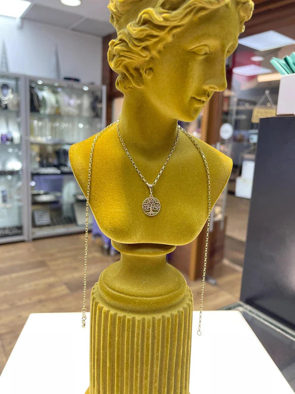 9ct Gold Round Tree of Life Pendant, Charm Tree of Life, Round Tree of Life, Gifts for her