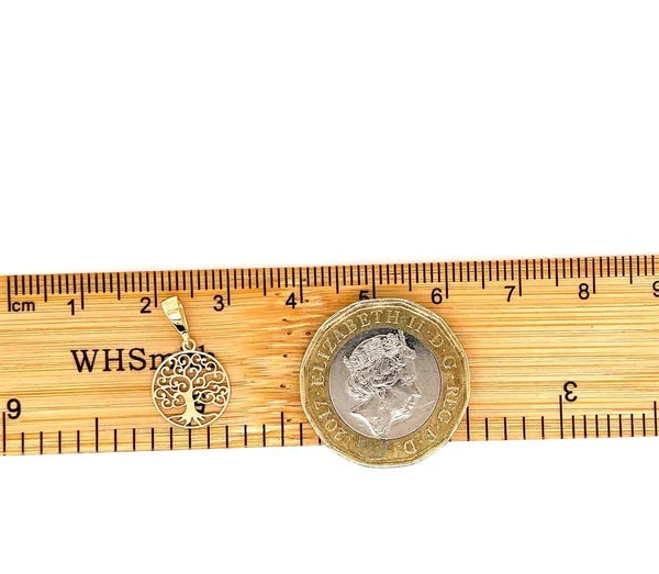 9ct Gold Round Tree of Life Pendant, Charm Tree of Life, Round Tree of Life, Gifts for her