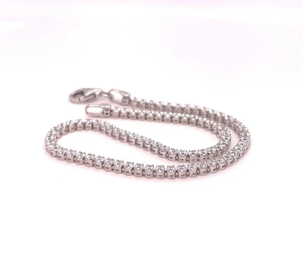 9ct Yellow/White Gold Round CZ Tennis Bracelet Ladies 2.7g BRAND NEW