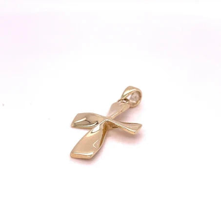 9ct Yellow Gold Twist Cross Pendant, 375 Hallmarked Unisex Pendant