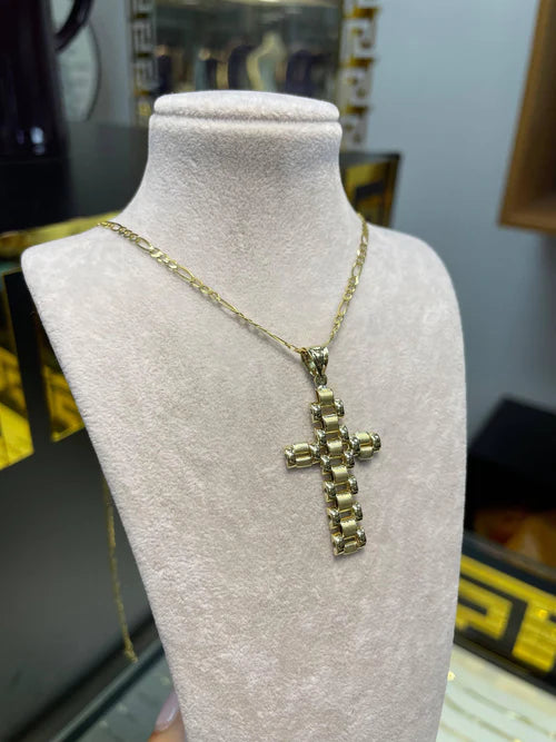 9ct Yellow Gold Fancy Link Cross Pendant 375 Hallmarked BRAND NEW Mens Pendant