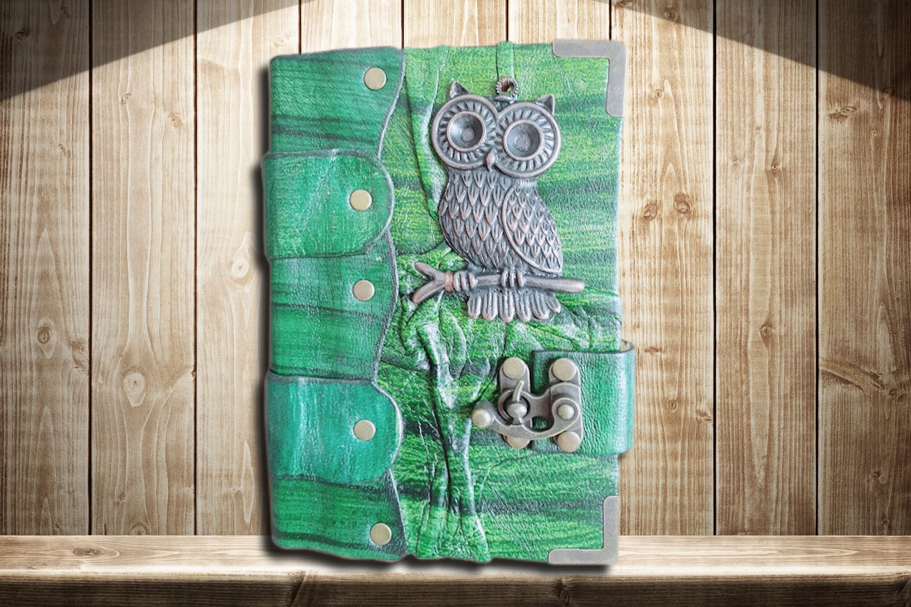 Large Leather Journal Notebook Diary Sketch Book /Owl Journal/Christmas Birthday Unisex Gift Mothers day gift