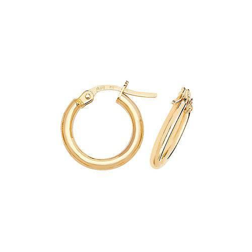 Gold Hoop Earring, 9ct Yellow Gold Plain Hoop Earrings, 9k Earrings, 10mm - 15mm - 20mm - 25mm - 30mm - 40mm