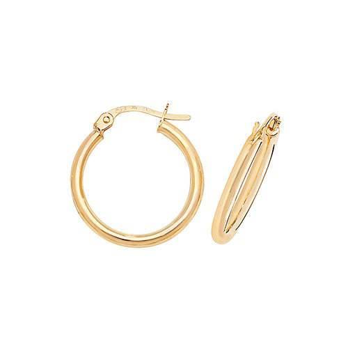 Gold Hoop Earring, 9ct Yellow Gold Plain Hoop Earrings, 9k Earrings, 10mm - 15mm - 20mm - 25mm - 30mm - 40mm