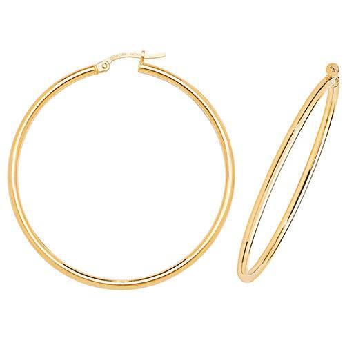 Gold Hoop Earring, 9ct Yellow Gold Plain Hoop Earrings, 9k Earrings, 10mm - 15mm - 20mm - 25mm - 30mm - 40mm