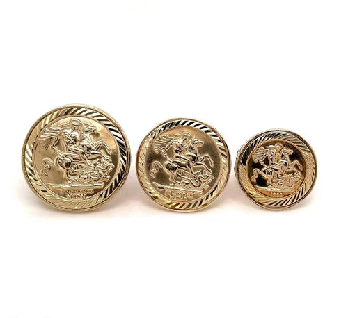 9ct Yellow Gold St George Rings Dragon Slayer FULL - HALF - 1/10 Design UK Hallmarked | Shop Online Anoushka Treasures UK