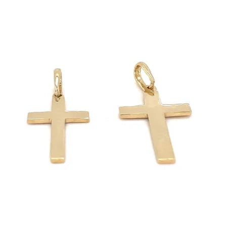 Flat Gold Cross, 9k Plain Yellow Gold Cross, Cross For Men, Cross For Women, Cross Pendant