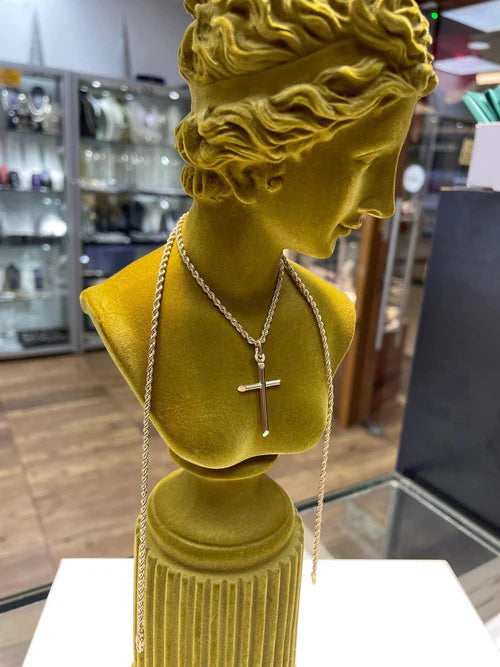 Gold Cross Pendant, 9K Yellow Plain Cross, Classy Unisex Cross, Cross For Women, Cross For Men