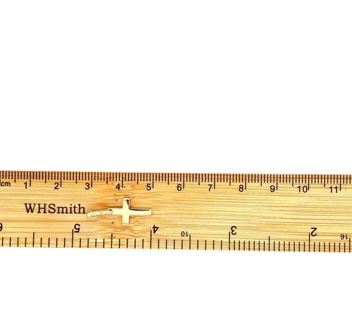 9ct Yellow Gold Tiny Small Sized Cross Pendant, Cross Charm Shiny, Plain Gold Cross, Cross for Woman, Cross For Man, 14x9mm