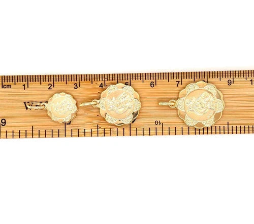 St Christopher Pendant, 9ct St Christopher Medallion Charm Pendant, 375 Hallmarked, Small-Medium-Large