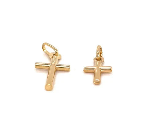 9ct Yellow Gold Cross Pendant, Minimalist Christian Cross, Classy Unisex Cross Casual Charm Pendant