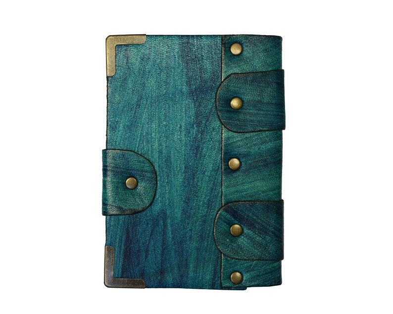 Large Leather Blue Journal Notebook Diary Sketch Book /Music Journal/Christmas Birthday Unisex Gift Mothers day gift