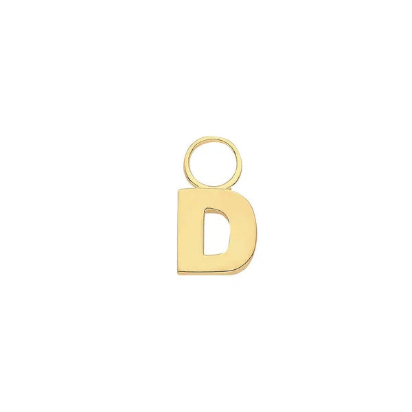 Initial Letter Earring Charm, 9ct Solid Gold Earring Charm For Earring, A to Z, 375 Stamped, 9 Carat Gold Charm