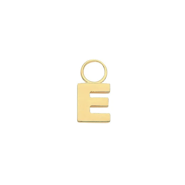 Initial Letter Earring Charm, 9ct Solid Gold Earring Charm For Earring, A to Z, 375 Stamped, 9 Carat Gold Charm
