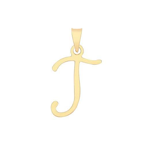 Initial Script Italic 9ct Gold Pendant, Initial Charm, Script Letter Pendant