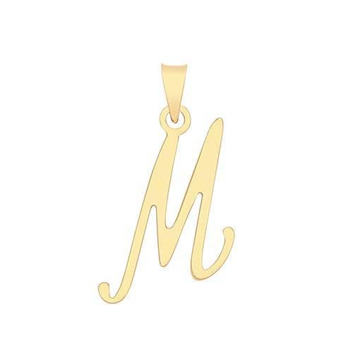 Initial Script Italic 9ct Gold Pendant, Initial Charm, Script Letter Pendant