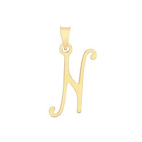 Initial Script Italic 9ct Gold Pendant, Initial Charm, Script Letter Pendant