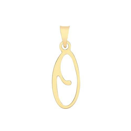 Initial Script Italic 9ct Gold Pendant, Initial Charm, Script Letter Pendant