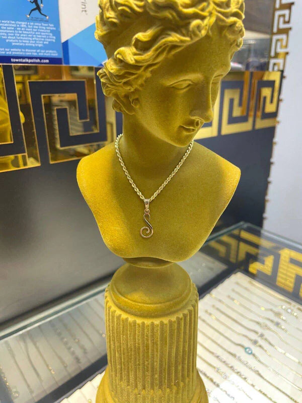 Initial Script Italic 9ct Gold Pendant, Initial Charm, Script Letter Pendant