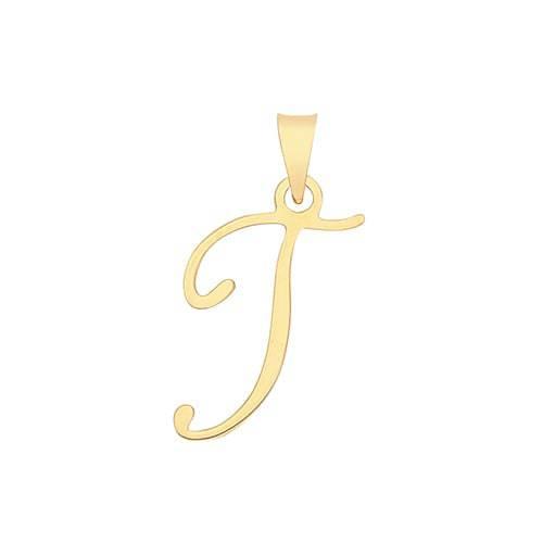 Initial Script Italic 9ct Gold Pendant, Initial Charm, Script Letter Pendant