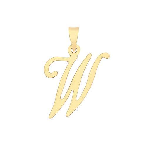 Initial Script Italic 9ct Gold Pendant, Initial Charm, Script Letter Pendant