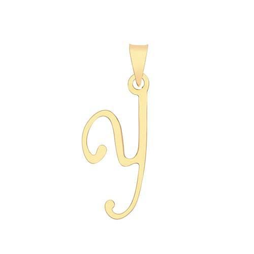 Initial Script Italic 9ct Gold Pendant, Initial Charm, Script Letter Pendant