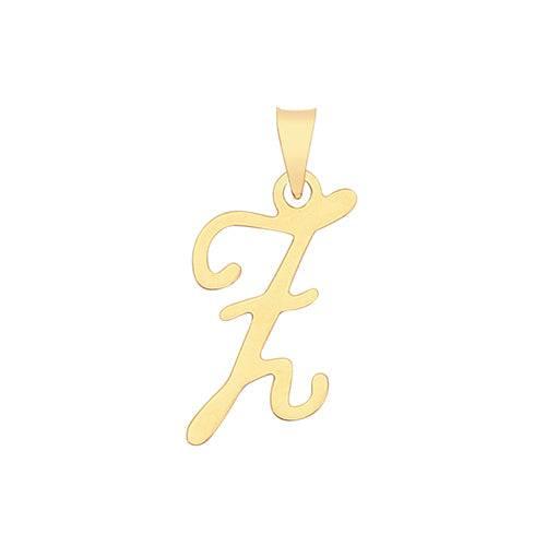 Initial Script Italic 9ct Gold Pendant, Initial Charm, Script Letter Pendant