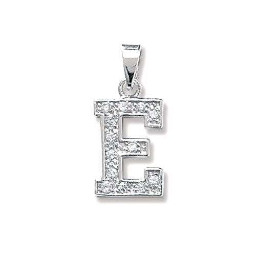 INITIALS LETTERS PENDANT A to Z 925 Sterling Silver Simulated Diamond CZ Design UK Hallmarked