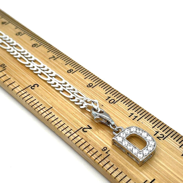 INITIALS LETTERS PENDANT A to Z 925 Sterling Silver Simulated Diamond CZ Design UK Hallmarked