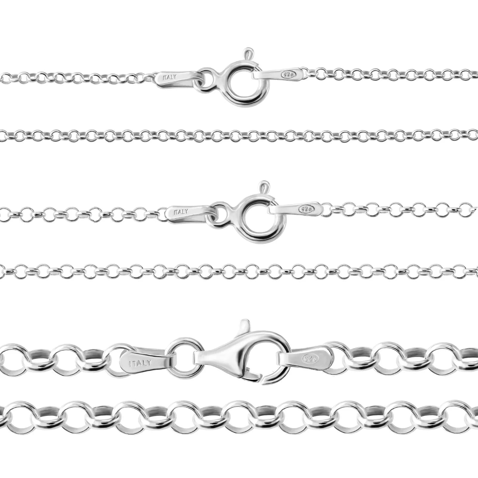 925 Sterling Silver Belcher Chain Necklace 14" 16" 18" 20" 22" 24" 26" 28" 30"