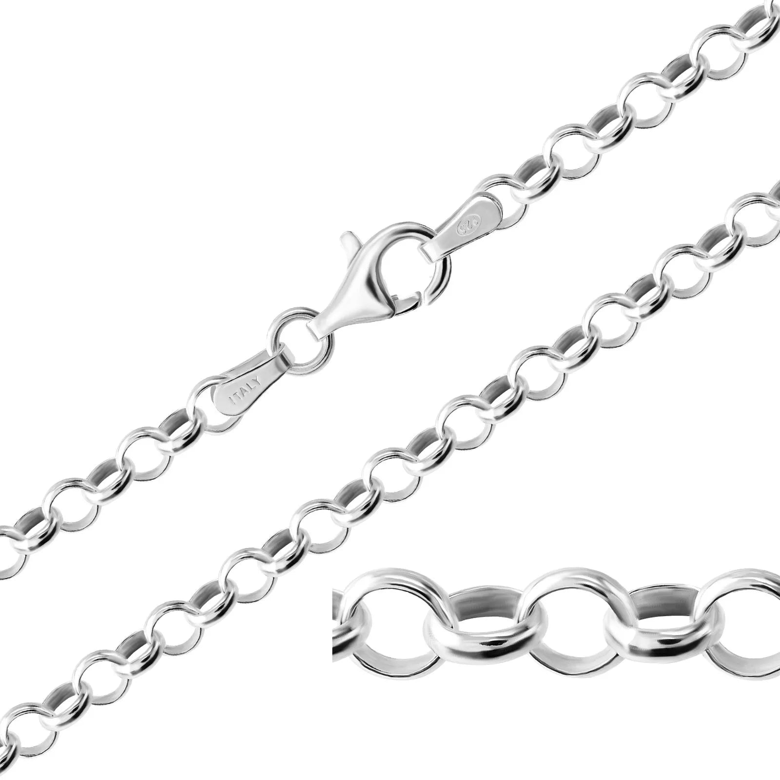 925 Sterling Silver Belcher Chain Necklace 14" 16" 18" 20" 22" 24" 26" 28" 30"