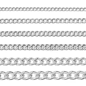 925 Sterling Silver Curb Chain Necklace 14" 16" 18" 20" 22" 24" 26" 28" 30"