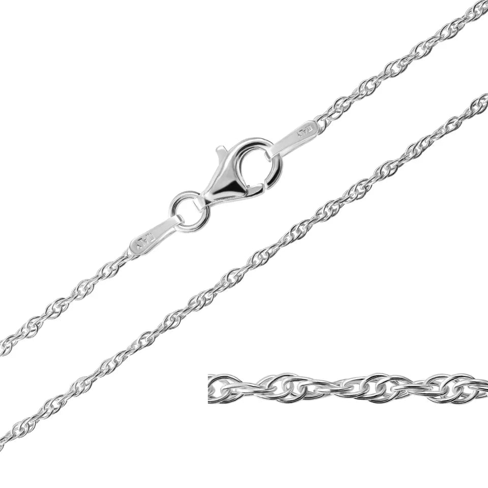 925 Sterling Silver Loose Rope Chain Necklace 14" 16" 18" 20" 22" 24" 26" 28" 30